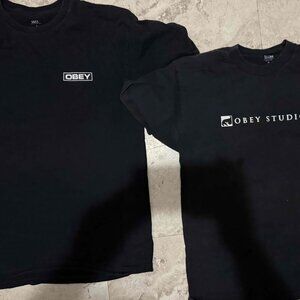 Obey T Shirt Lot of 2 Short Sleeve Shirts Lot